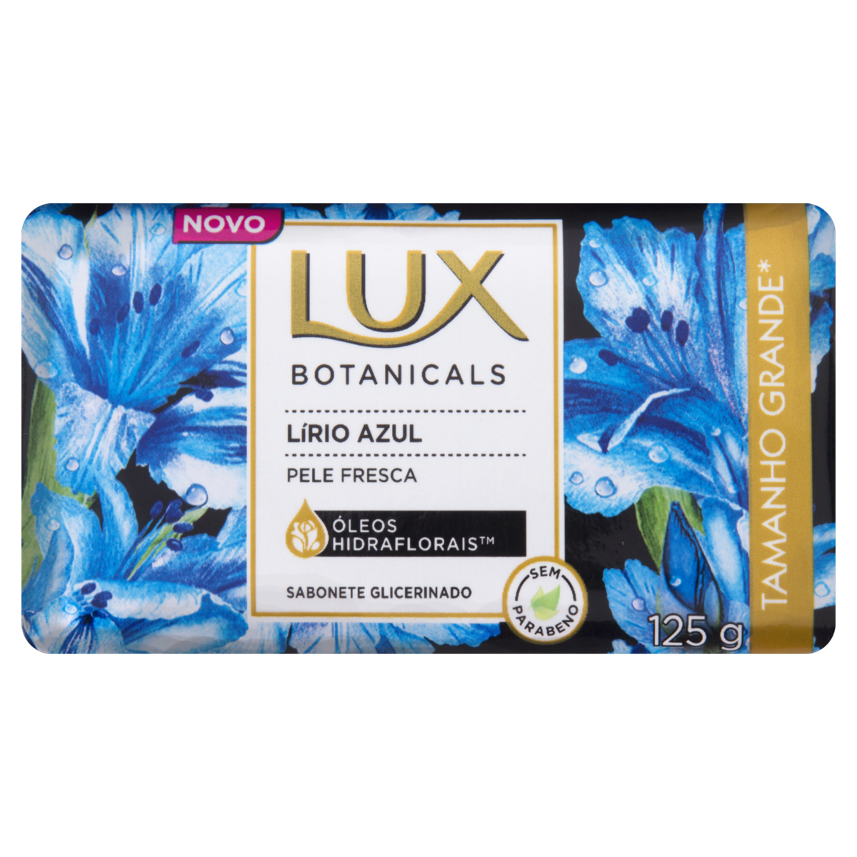 SABONETE BARRA DE GLICERINA LÍRIO AZUL LUX BOTANICALS ENVOLTÓRIO 125G TAMANHO FAMÍLIA