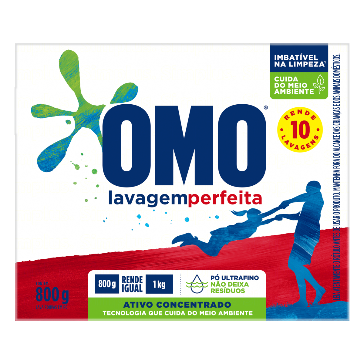 Lava Roupas em Pó Omo 800g Lavagem Perfeita