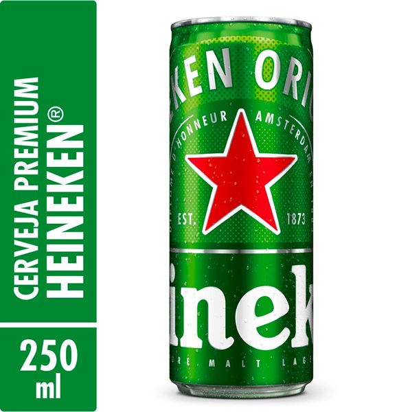 CERVEJA LAGER HEINEKEN LATA 250ML