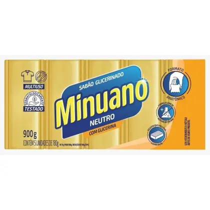 Sabão em Barra Minuano Glicerinado 5x180g Neutro